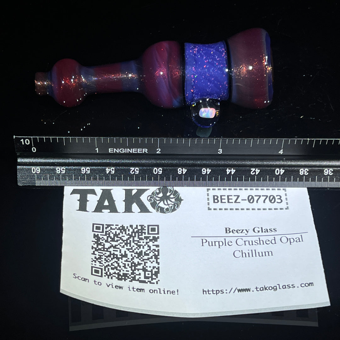 Purple Crushed Opal Chillum Glass Pipe Beezy Glass