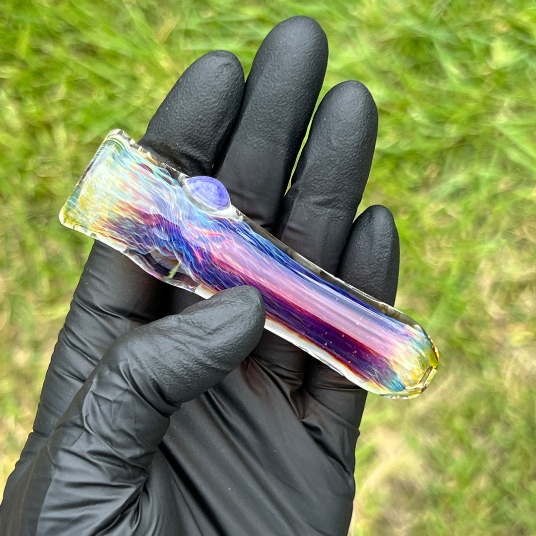 Thick Purple Chillum Glass Pipe Chuck Glass   