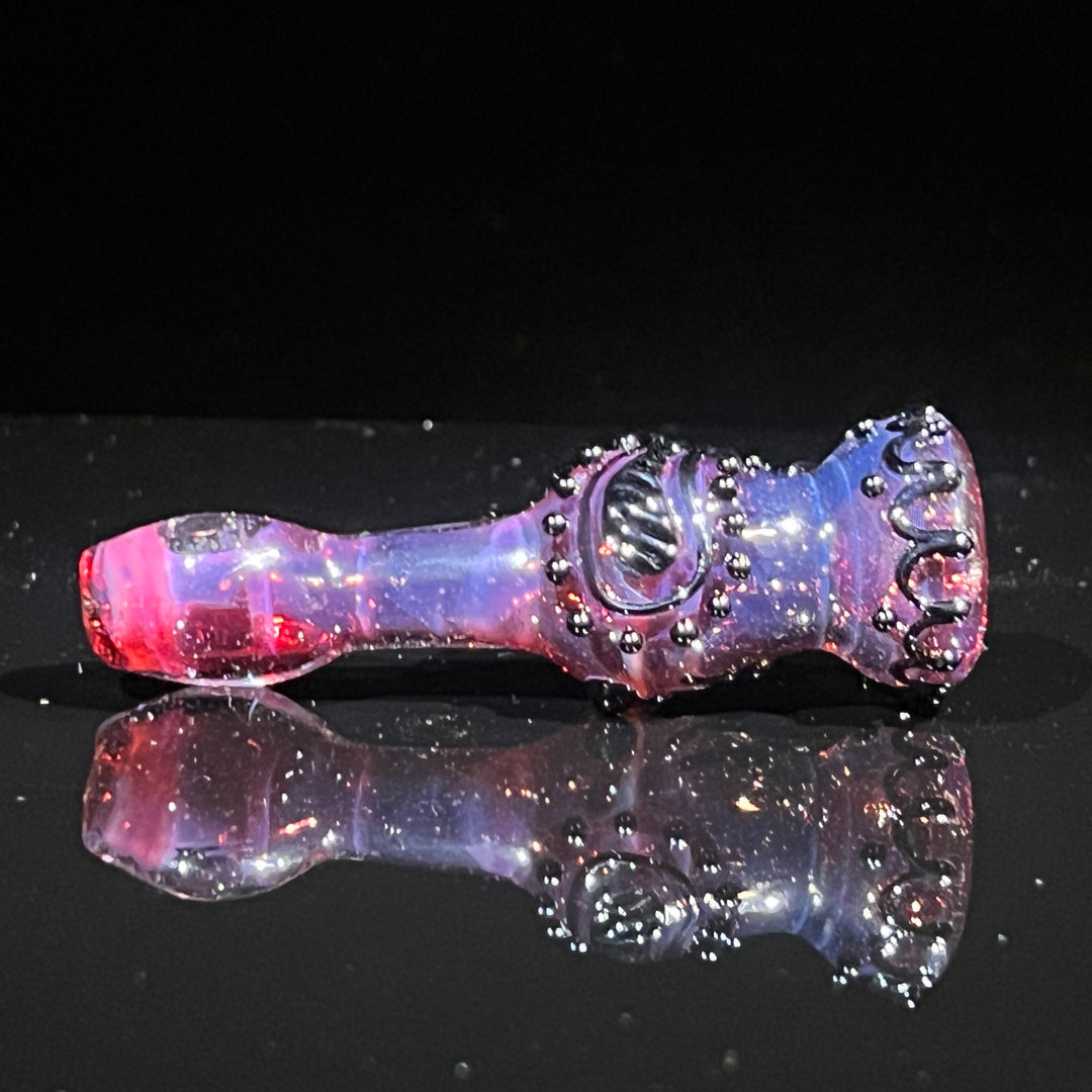 Purple Abstract Design Chillum Glass Pipe Beezy Glass