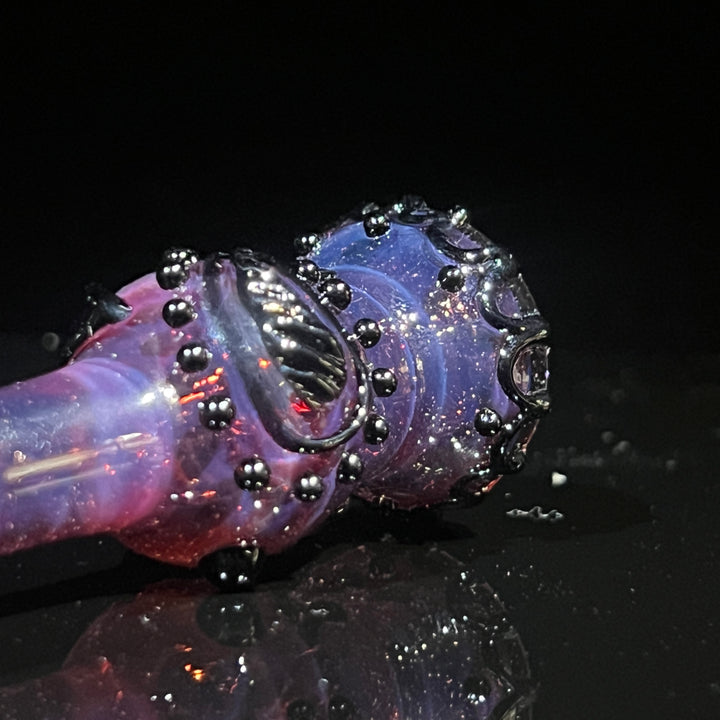 Purple Abstract Design Chillum Glass Pipe Beezy Glass