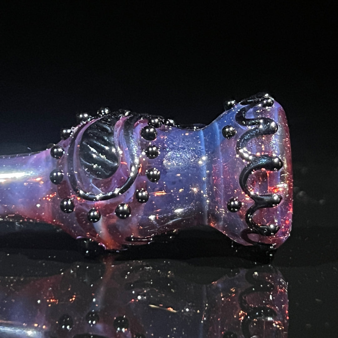 Purple Abstract Design Chillum Glass Pipe Beezy Glass