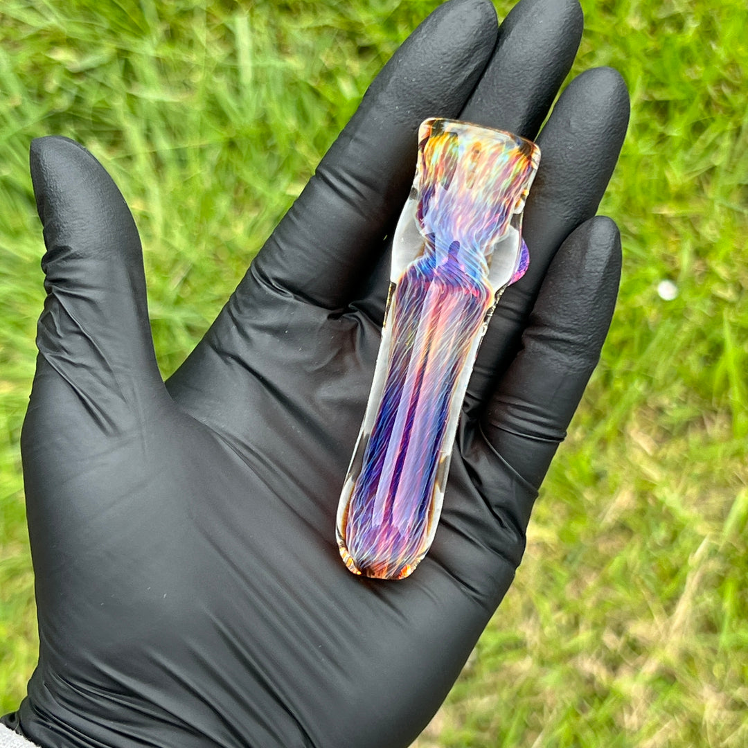 Thick Purple Chillum Glass Pipe Chuck Glass   