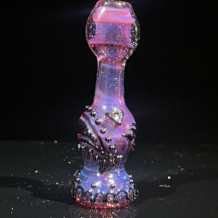 Purple Abstract Design Chillum Glass Pipe Beezy Glass