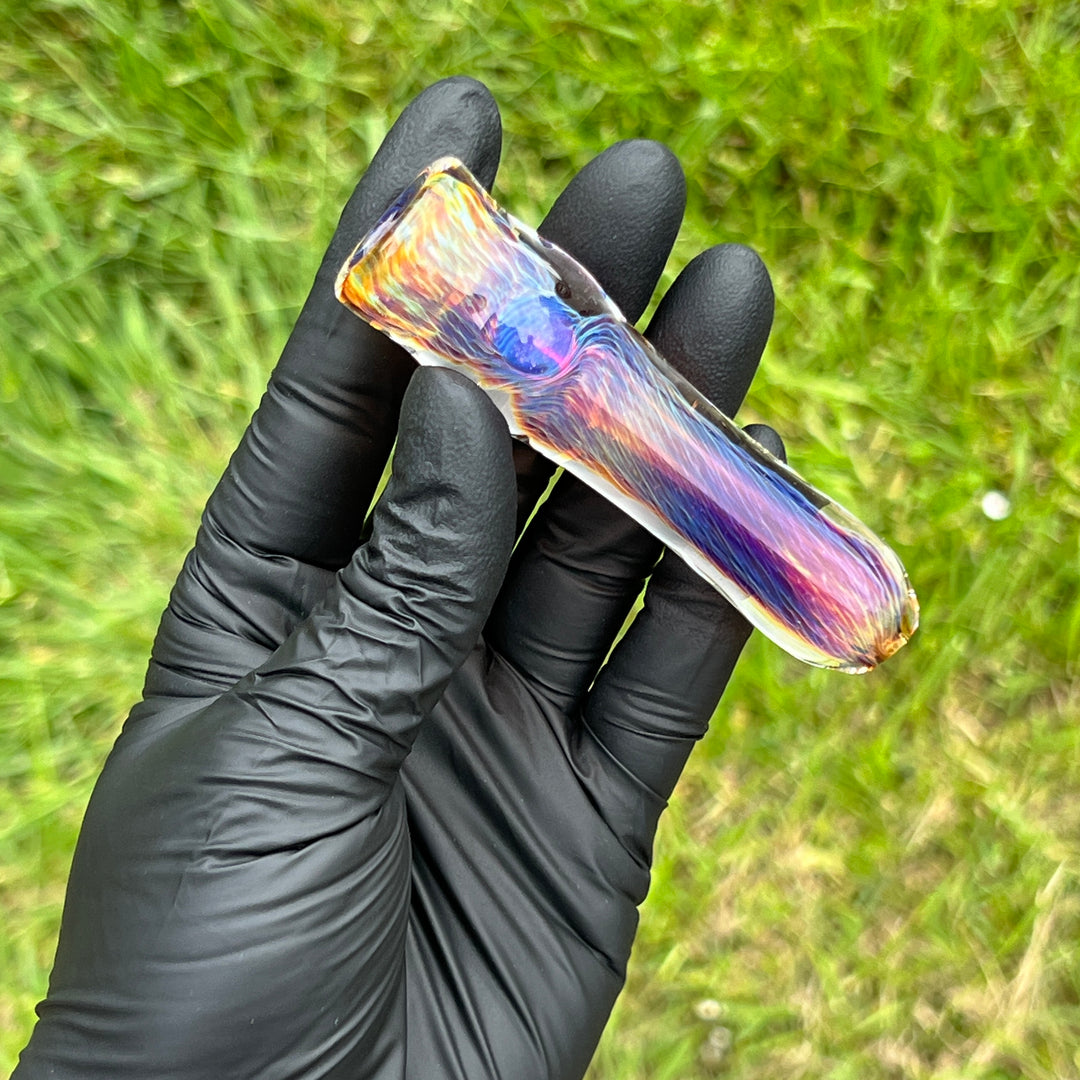 Thick Purple Chillum Glass Pipe Chuck Glass   