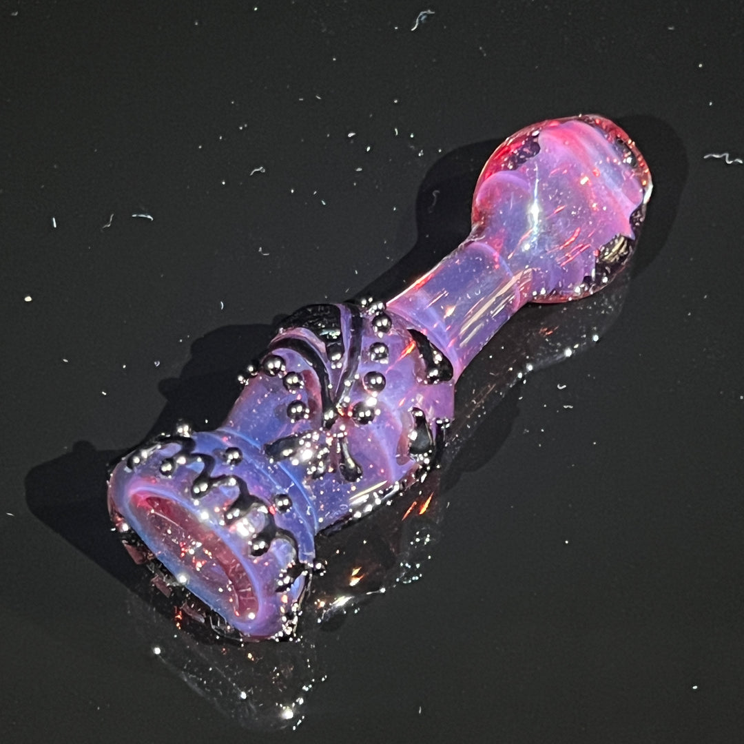 Purple Abstract Design Chillum Glass Pipe Beezy Glass