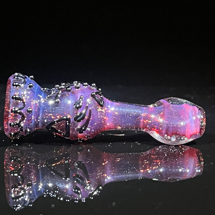 Purple Abstract Design Chillum Glass Pipe Beezy Glass