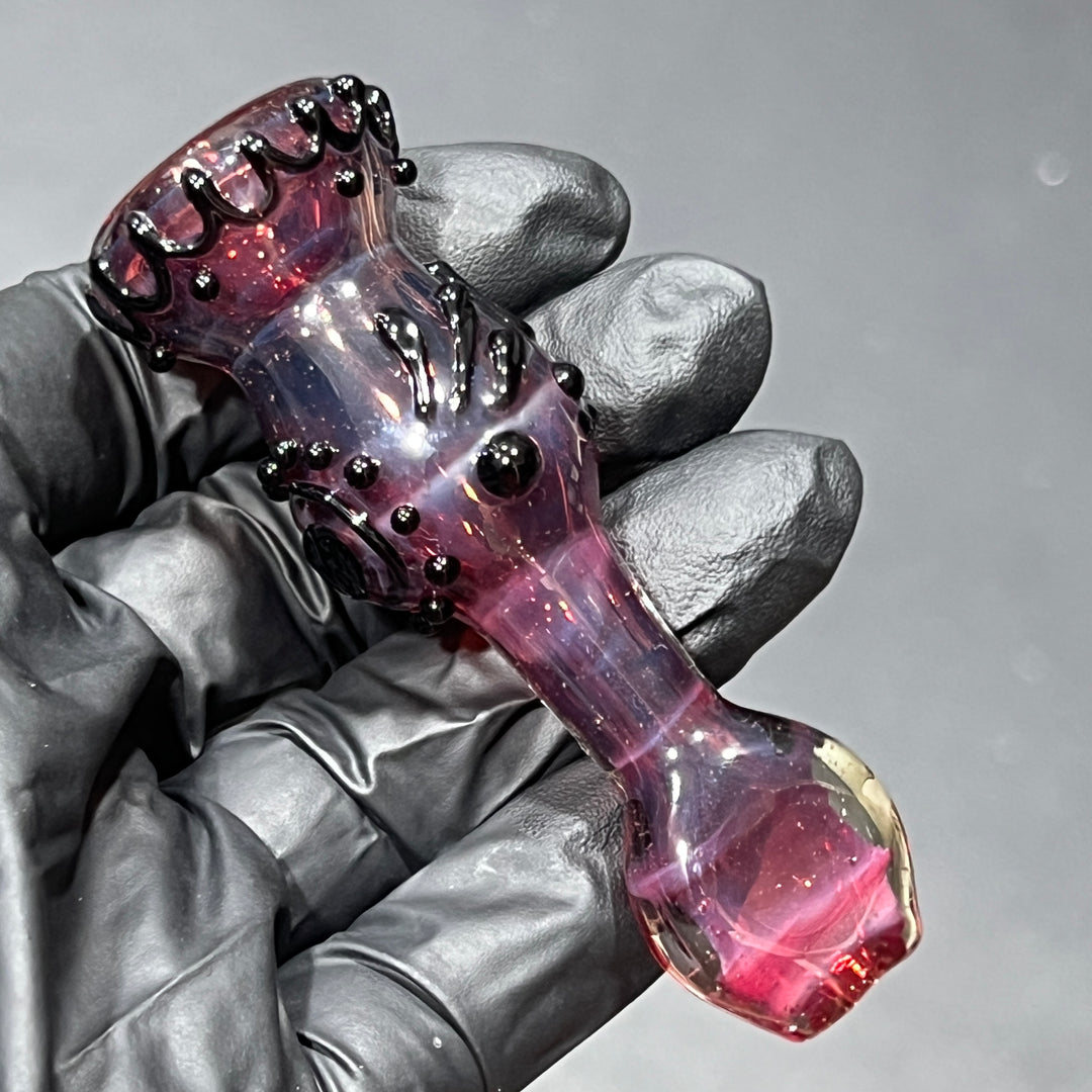 Purple Abstract Design Chillum Glass Pipe Beezy Glass