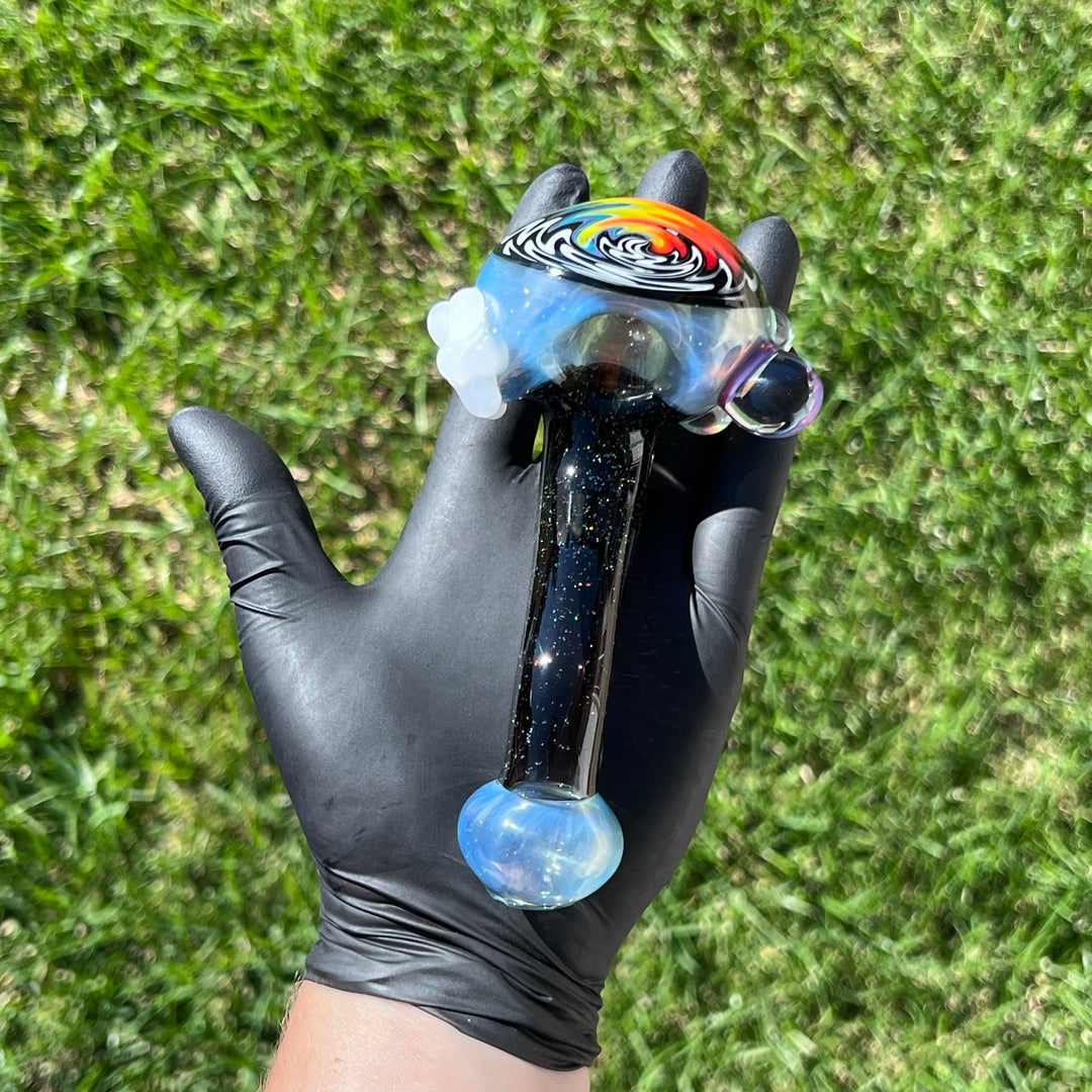 Fluffy Cloud Pipe Lg. Glass Pipe Cajun Glass   