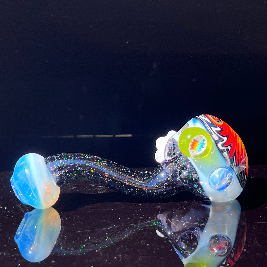 Fluffy Cloud Pipe Lg. Glass Pipe Cajun Glass   