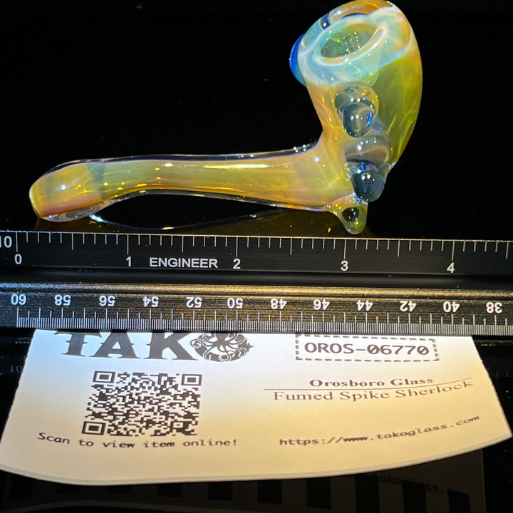 Fumed Spike Sherlock Glass Pipe Orosboro Glass   