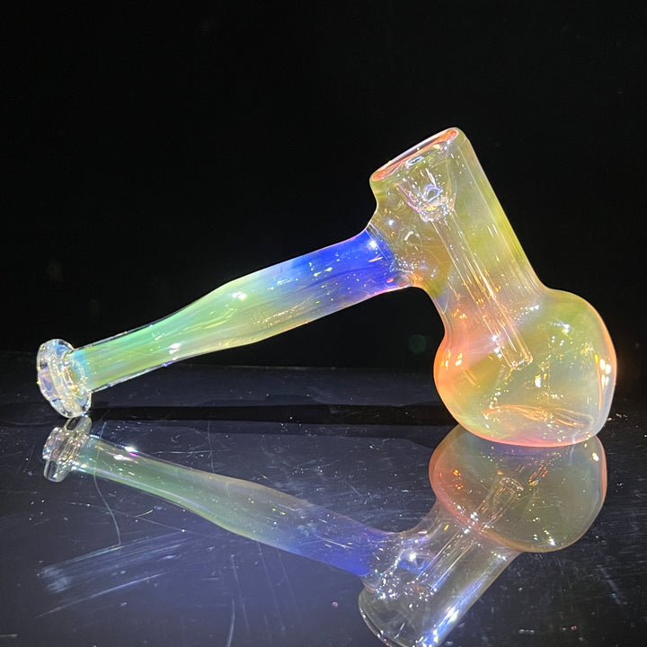 Gold Fume Hammer Bubbler Glass Pipe Cose Glass   