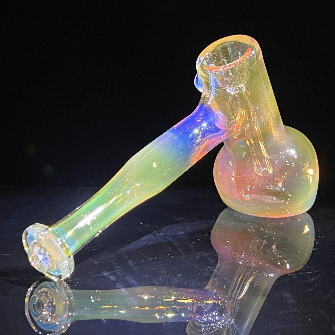 Gold Fume Hammer Bubbler Glass Pipe Cose Glass   