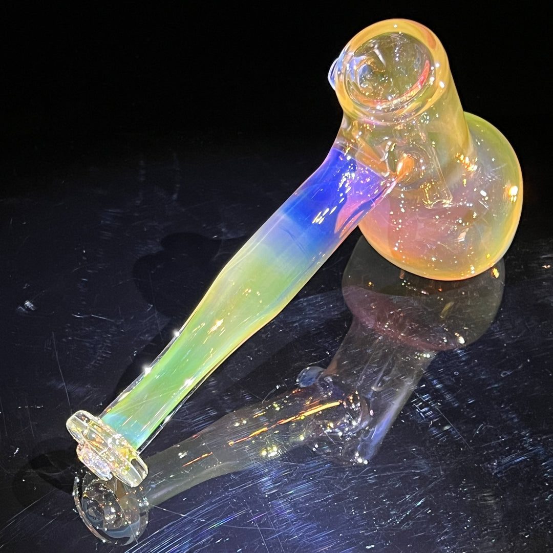 Gold Fume Hammer Bubbler Glass Pipe Cose Glass   