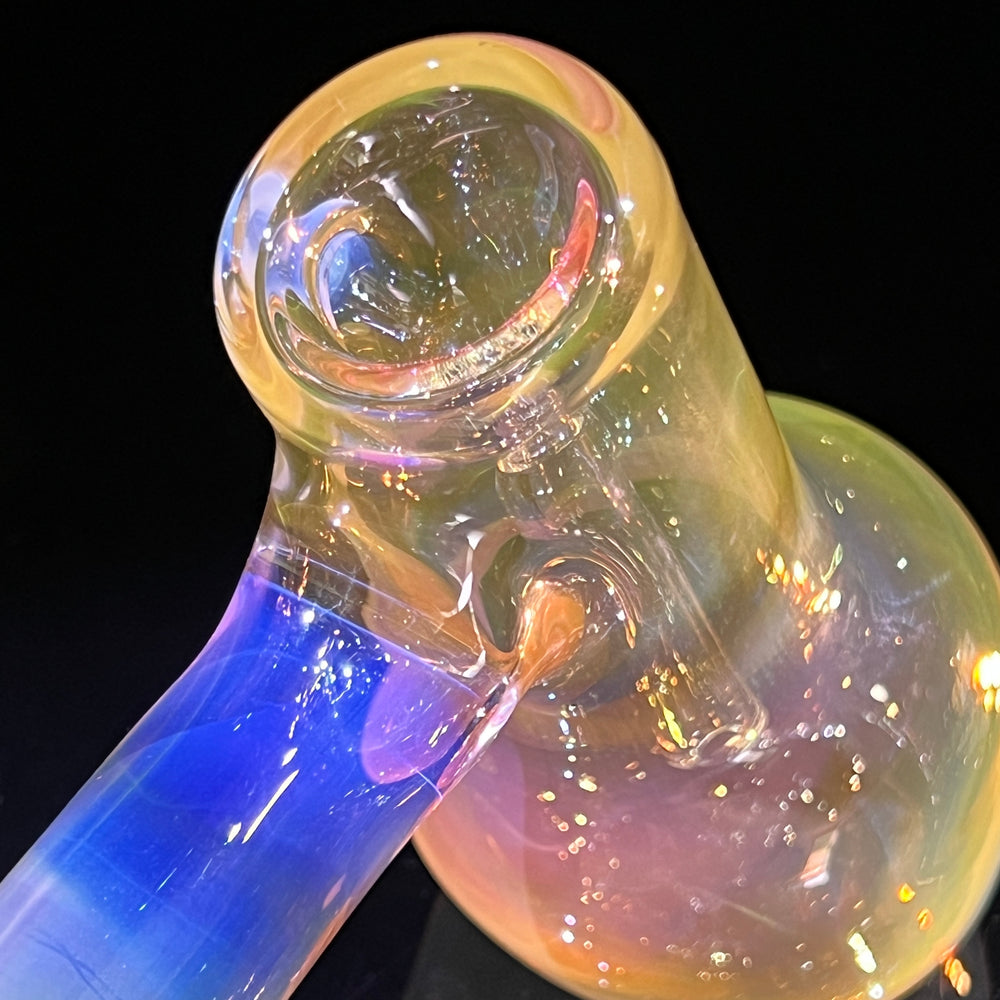 Gold Fume Hammer Bubbler Glass Pipe Cose Glass   