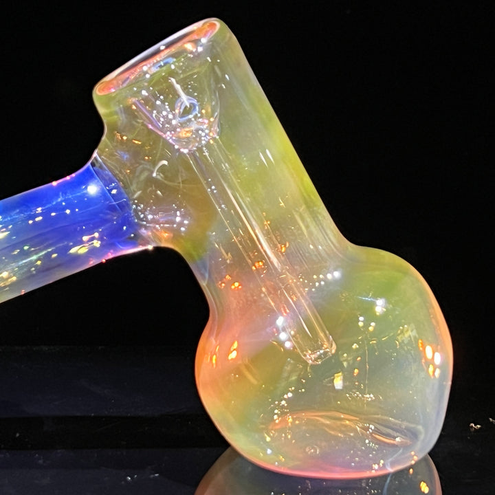 Gold Fume Hammer Bubbler Glass Pipe Cose Glass   