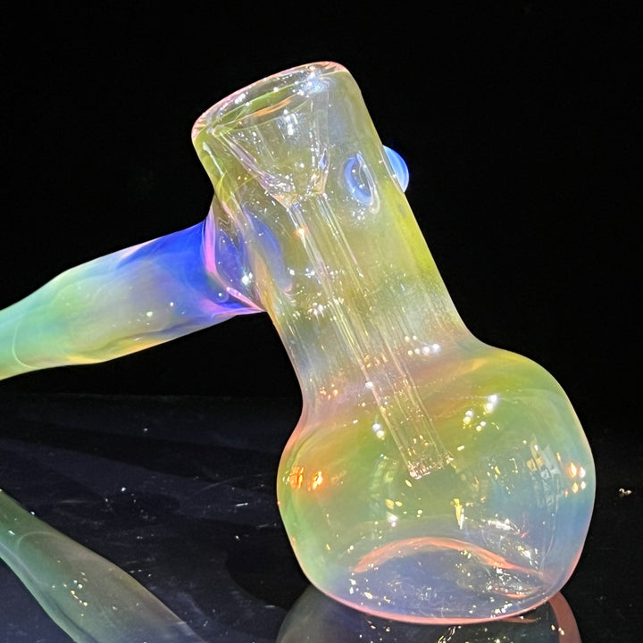 Gold Fume Hammer Bubbler Glass Pipe Cose Glass   