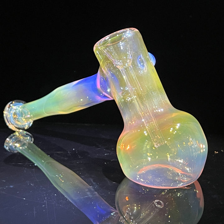 Gold Fume Hammer Bubbler Glass Pipe Cose Glass   