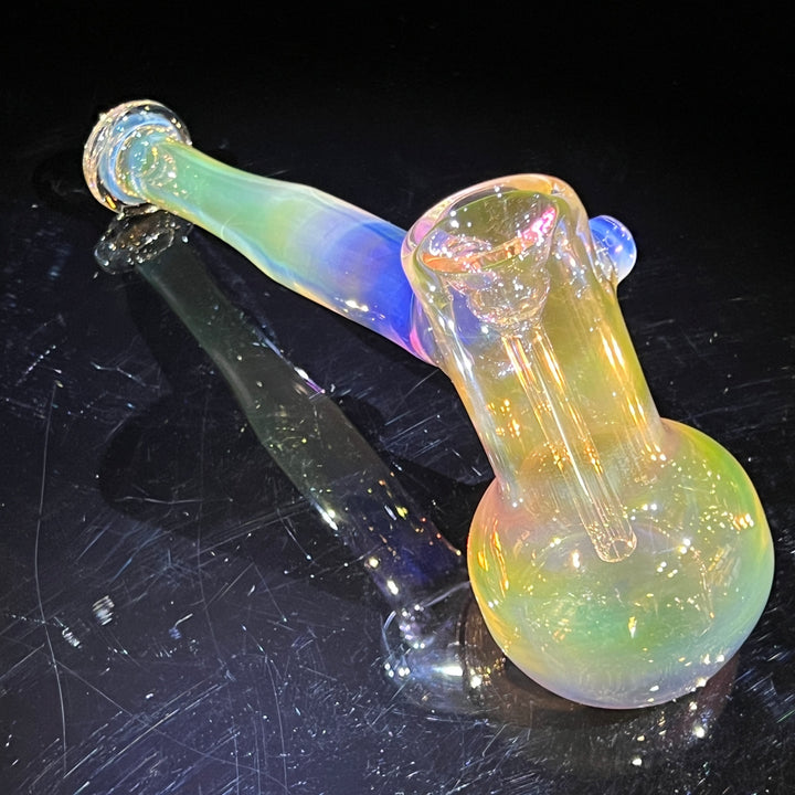 Gold Fume Hammer Bubbler Glass Pipe Cose Glass   