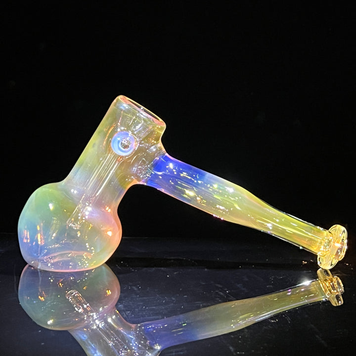 Gold Fume Hammer Bubbler Glass Pipe Cose Glass   