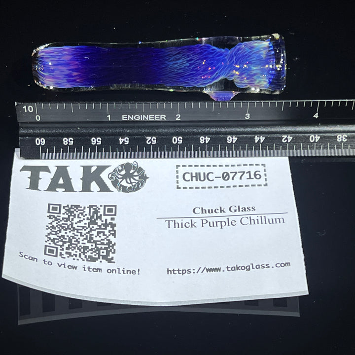 Thick Purple Chillum Glass Pipe Chuck Glass