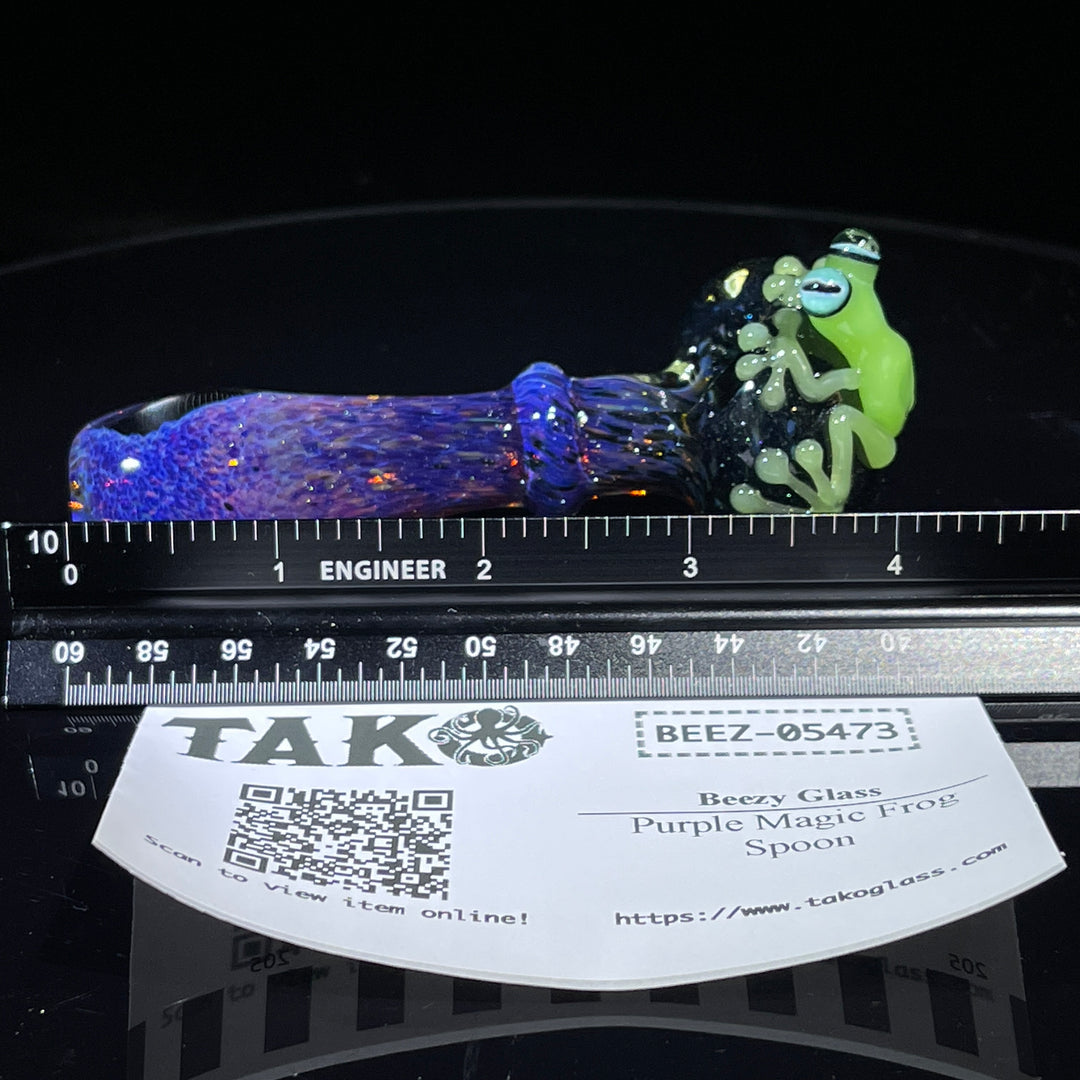 Purple Magic Frog Spoon Glass Pipe Beezy Glass   