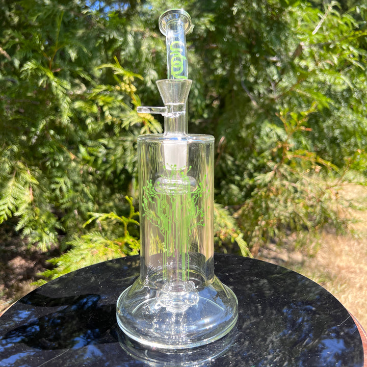 Hybrid 18mm Bubbler Glass Pipe Urbal Technologies Clear/Green  