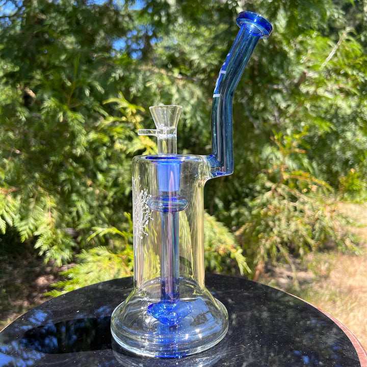 Hybrid 18mm Bubbler Glass Pipe Urbal Technologies Blue  