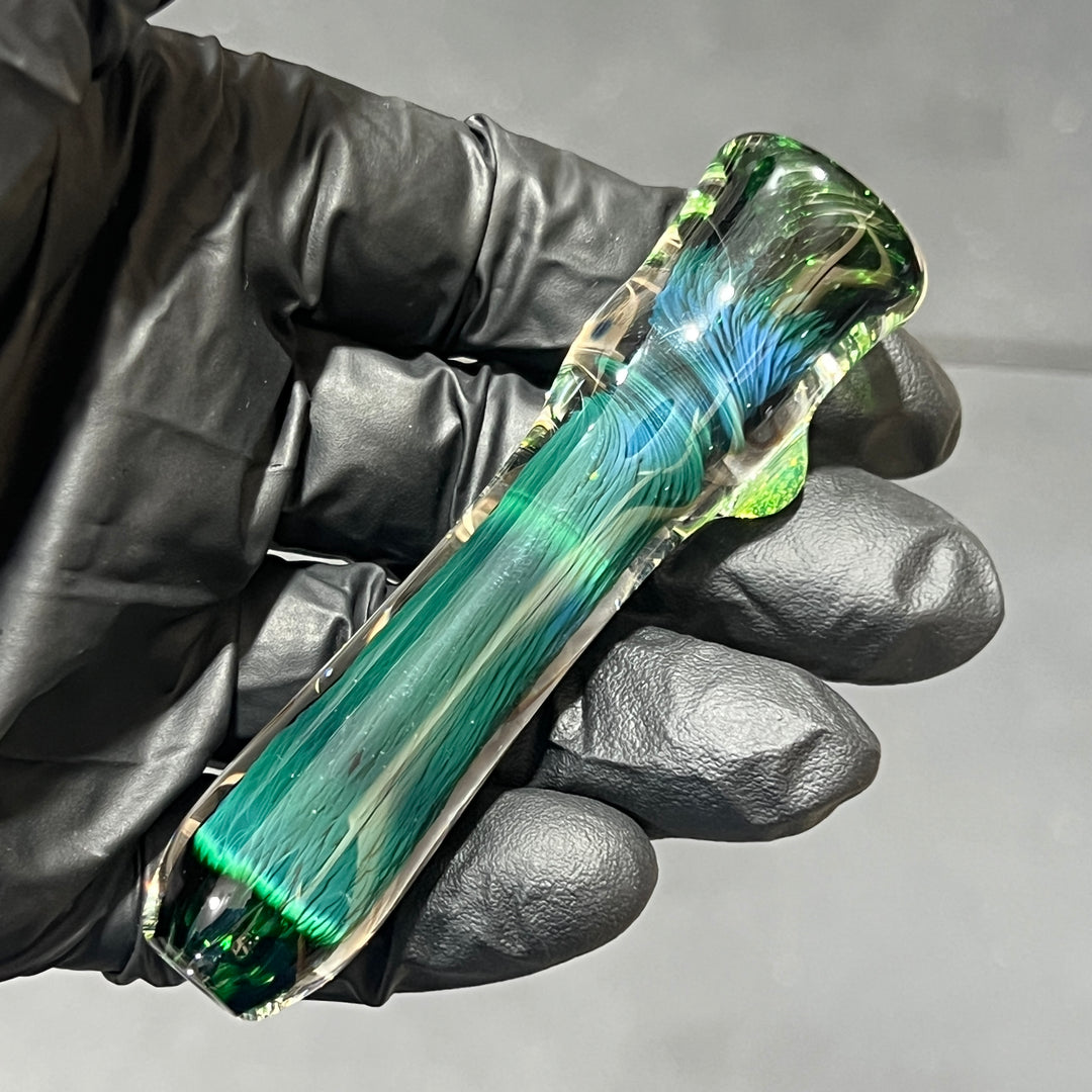 Thick Exp Green Chillum Glass Pipe Chuck Glass