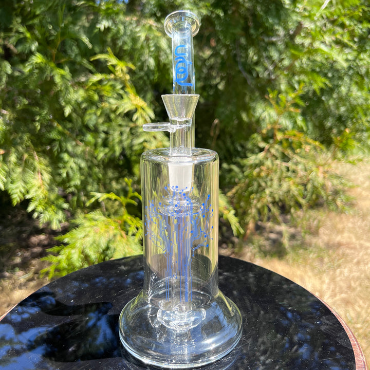 Hybrid 18mm Bubbler Glass Pipe Urbal Technologies Clear/Blue  