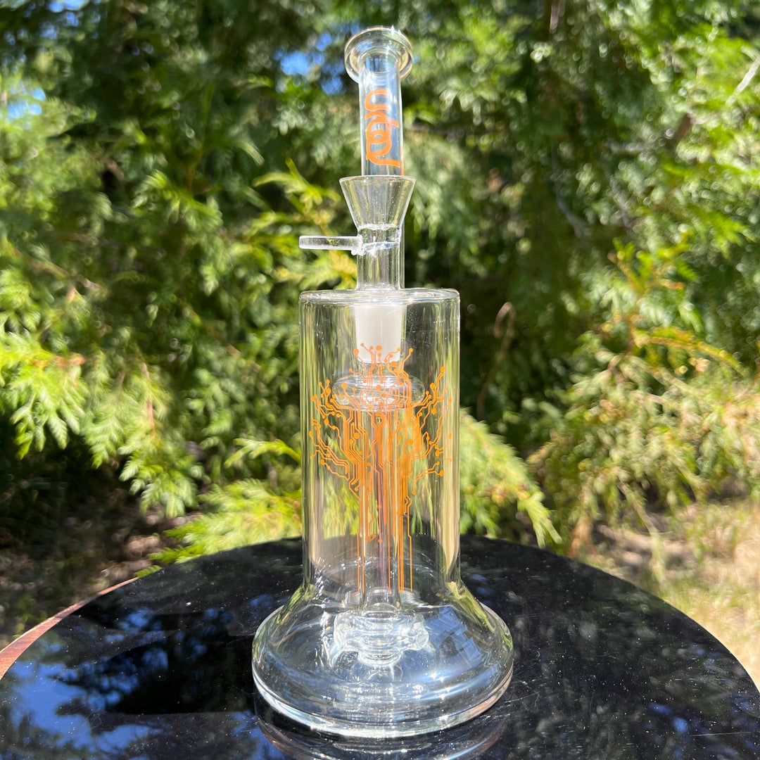 Hybrid 18mm Bubbler Glass Pipe Urbal Technologies Orange  