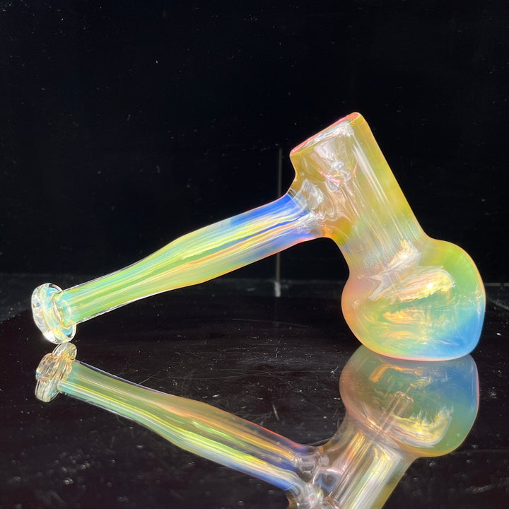 Gold Fume Hammer Bubbler Glass Pipe Cose Glass   