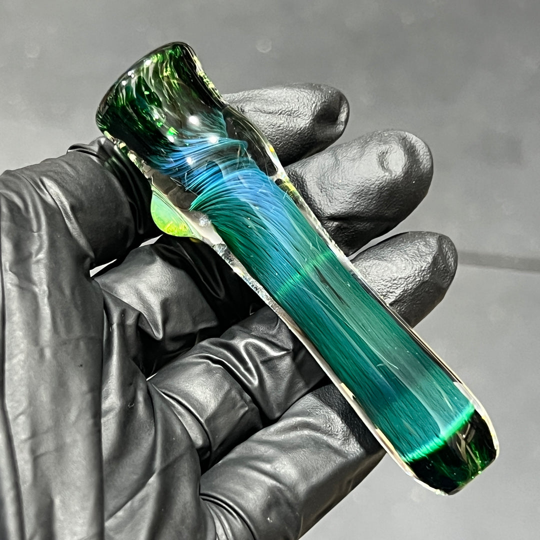 Thick Exp Green Chillum Glass Pipe Chuck Glass