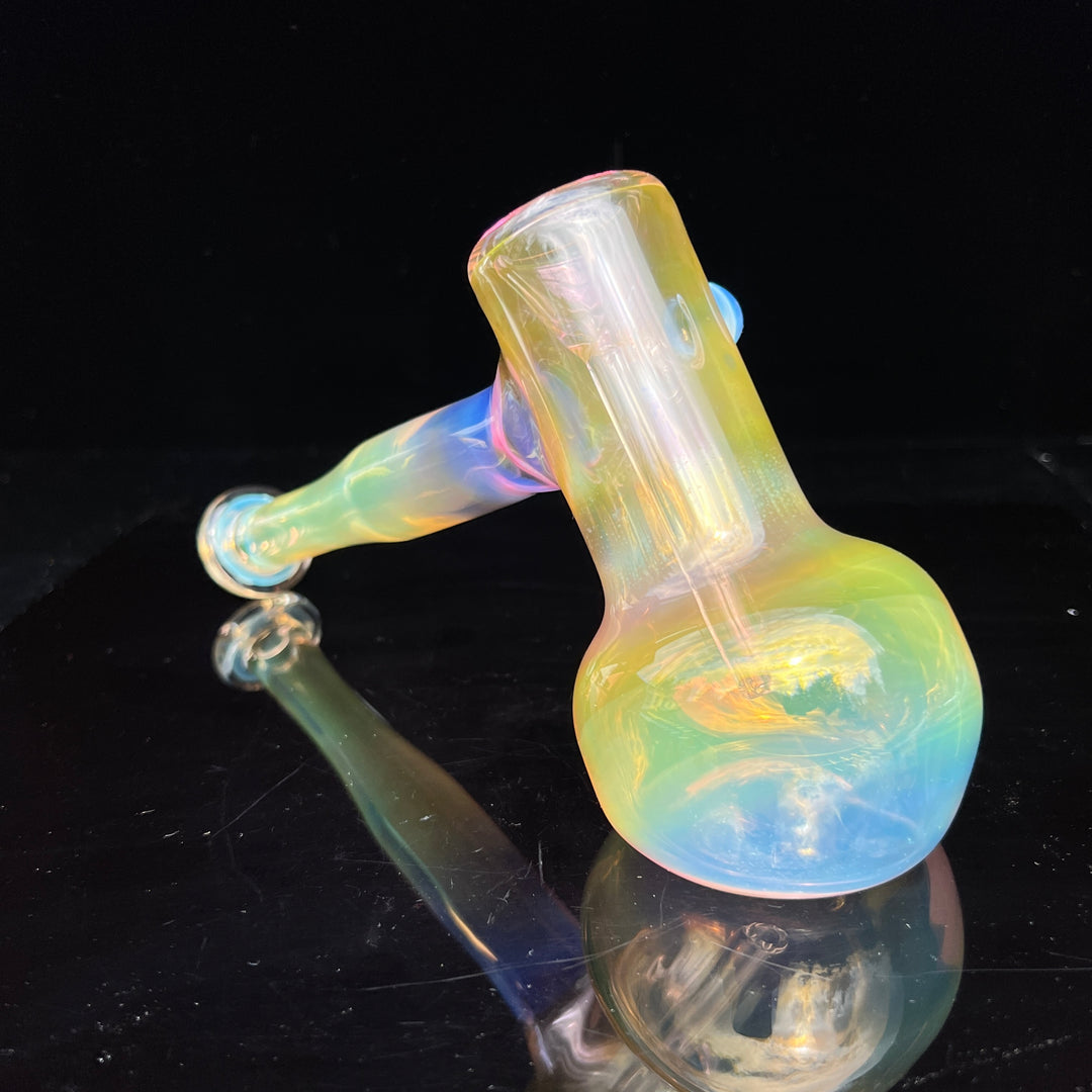 Gold Fume Hammer Bubbler Glass Pipe Cose Glass   