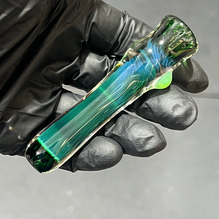 Thick Exp Green Chillum Glass Pipe Chuck Glass