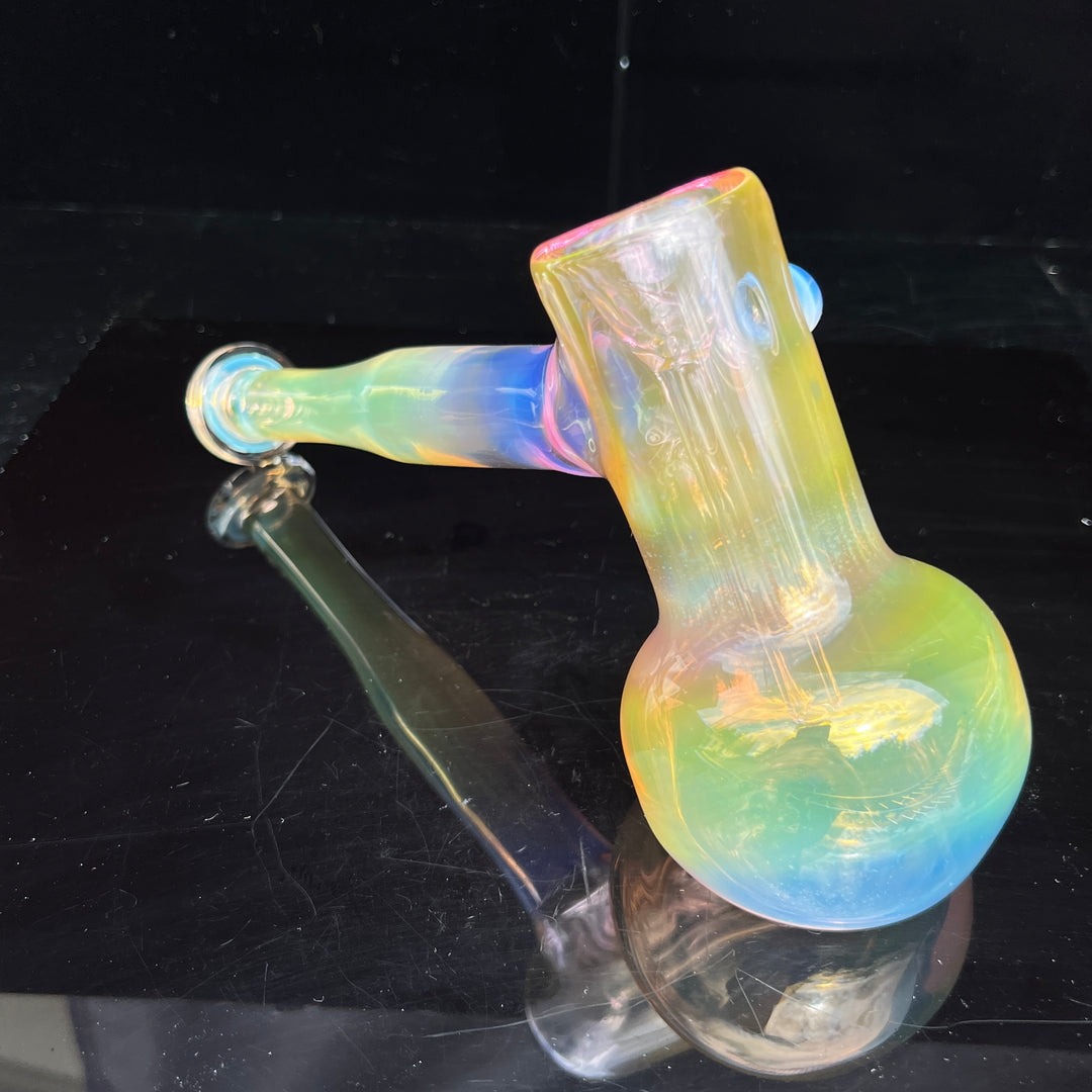 Gold Fume Hammer Bubbler Glass Pipe Cose Glass   