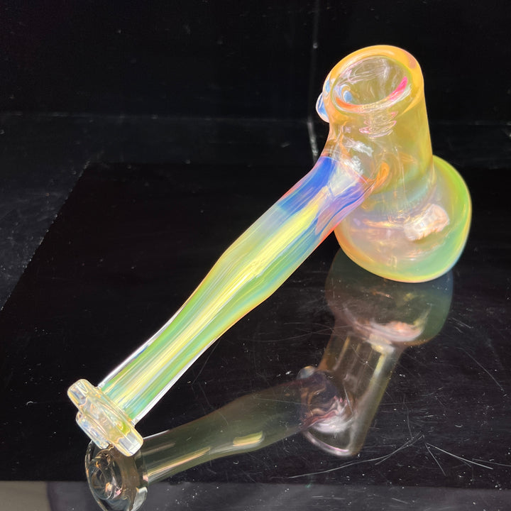 Gold Fume Hammer Bubbler Glass Pipe Cose Glass   