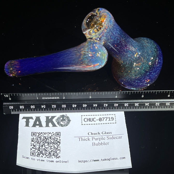 Thick Purple Sidecar Bubbler Glass Pipe Chuck Glass