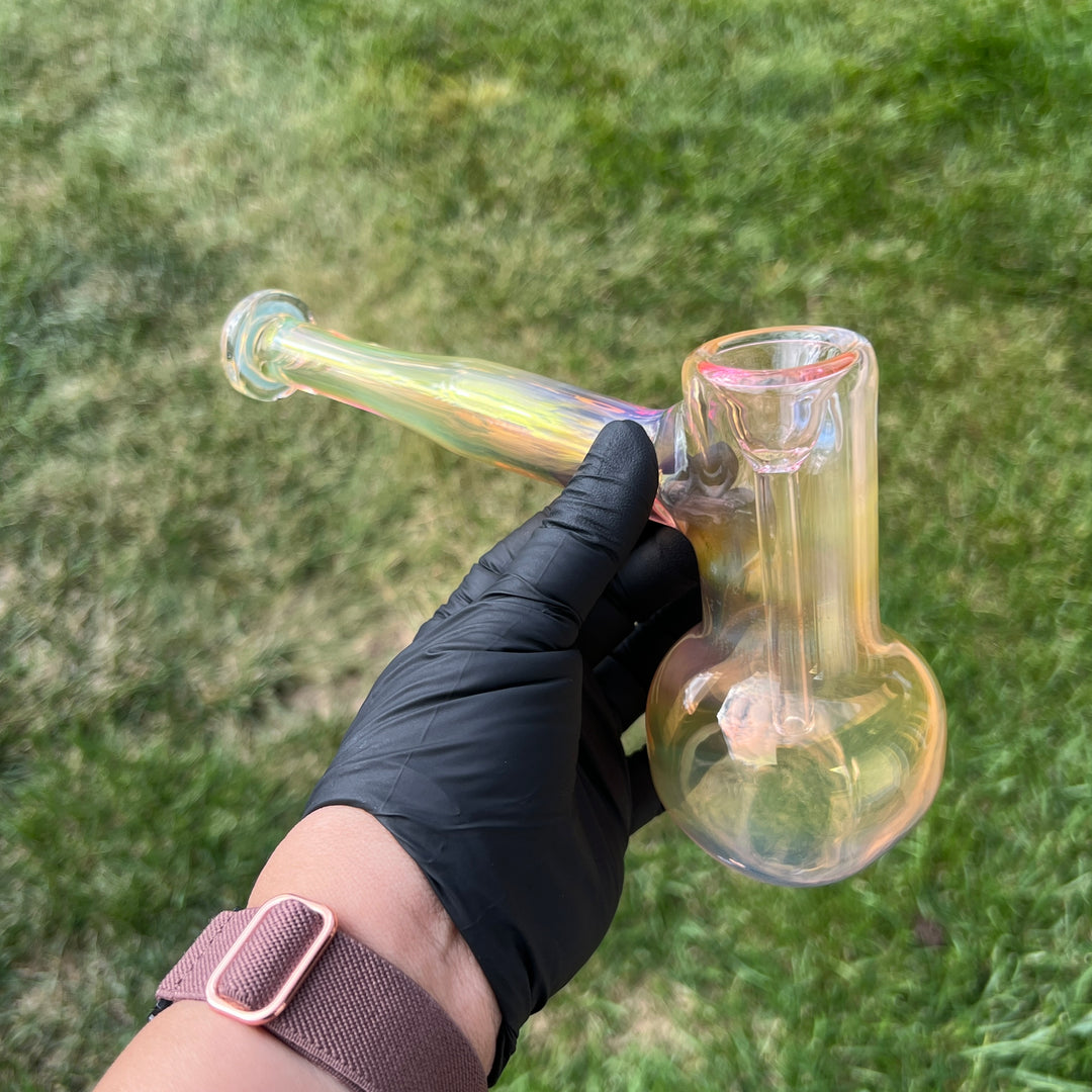 Gold Fume Hammer Bubbler Glass Pipe Cose Glass   