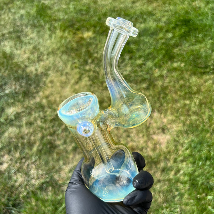 Silver Fume Sherlock Bubbler Glass Pipe Cose Glass   