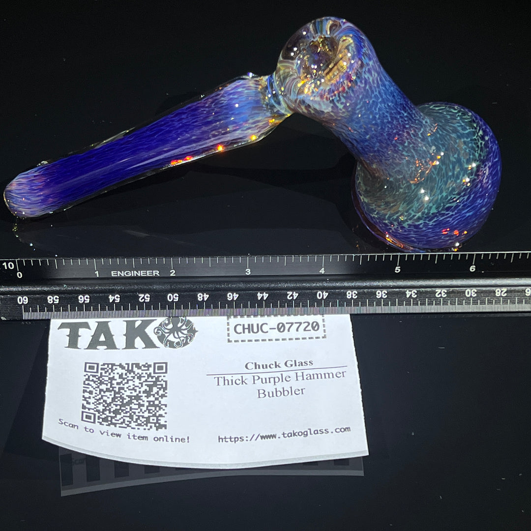 Thick Purple Hammer Bubbler Glass Pipe Chuck Glass