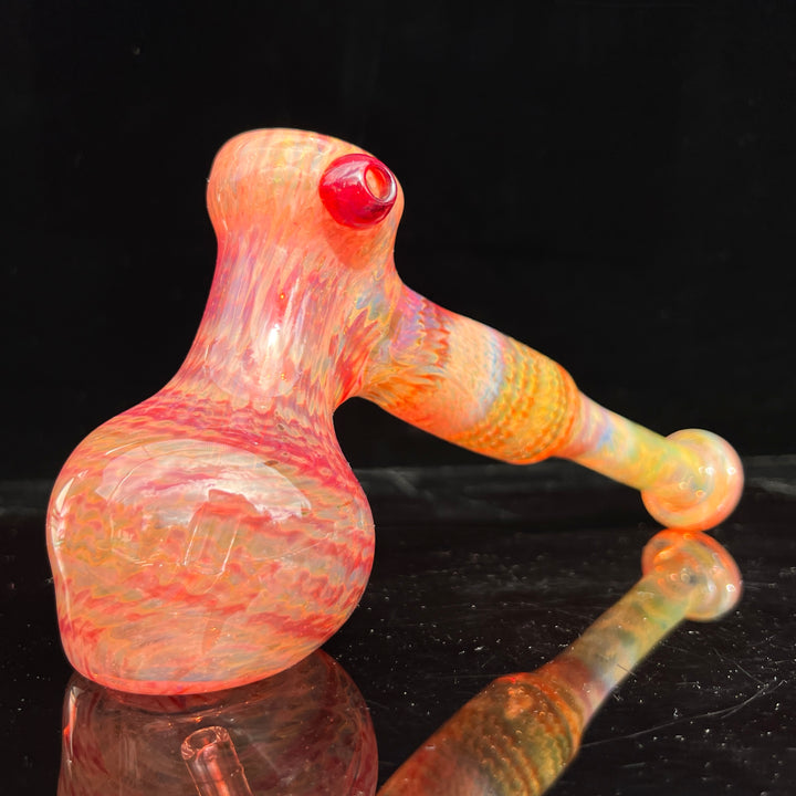 Guava Hammer Bubbler with Red Carb Glass Pipe Cose Glass   