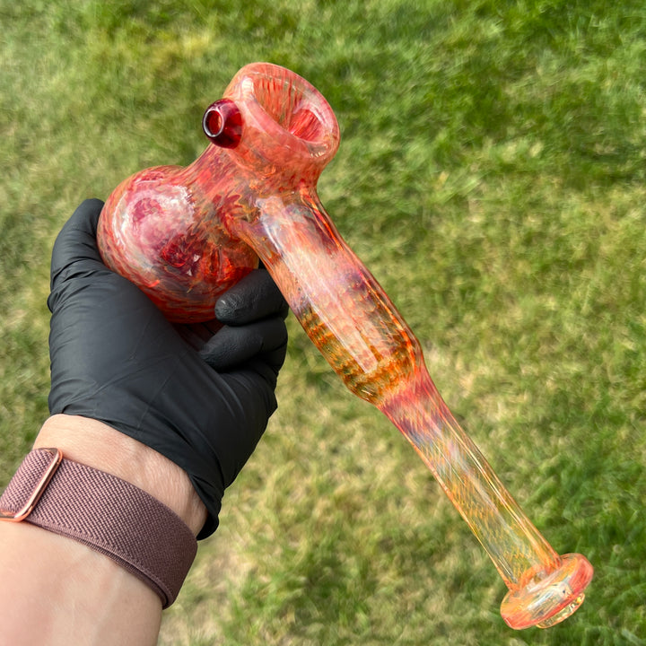 Guava Hammer Bubbler with Red Carb Glass Pipe Cose Glass   