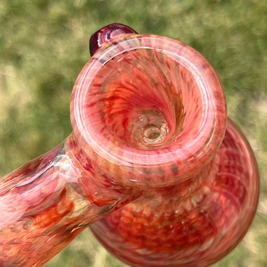 Guava Hammer Bubbler with Red Carb Glass Pipe Cose Glass   