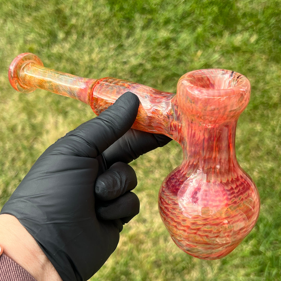 Guava Hammer Bubbler with Red Carb Glass Pipe Cose Glass   