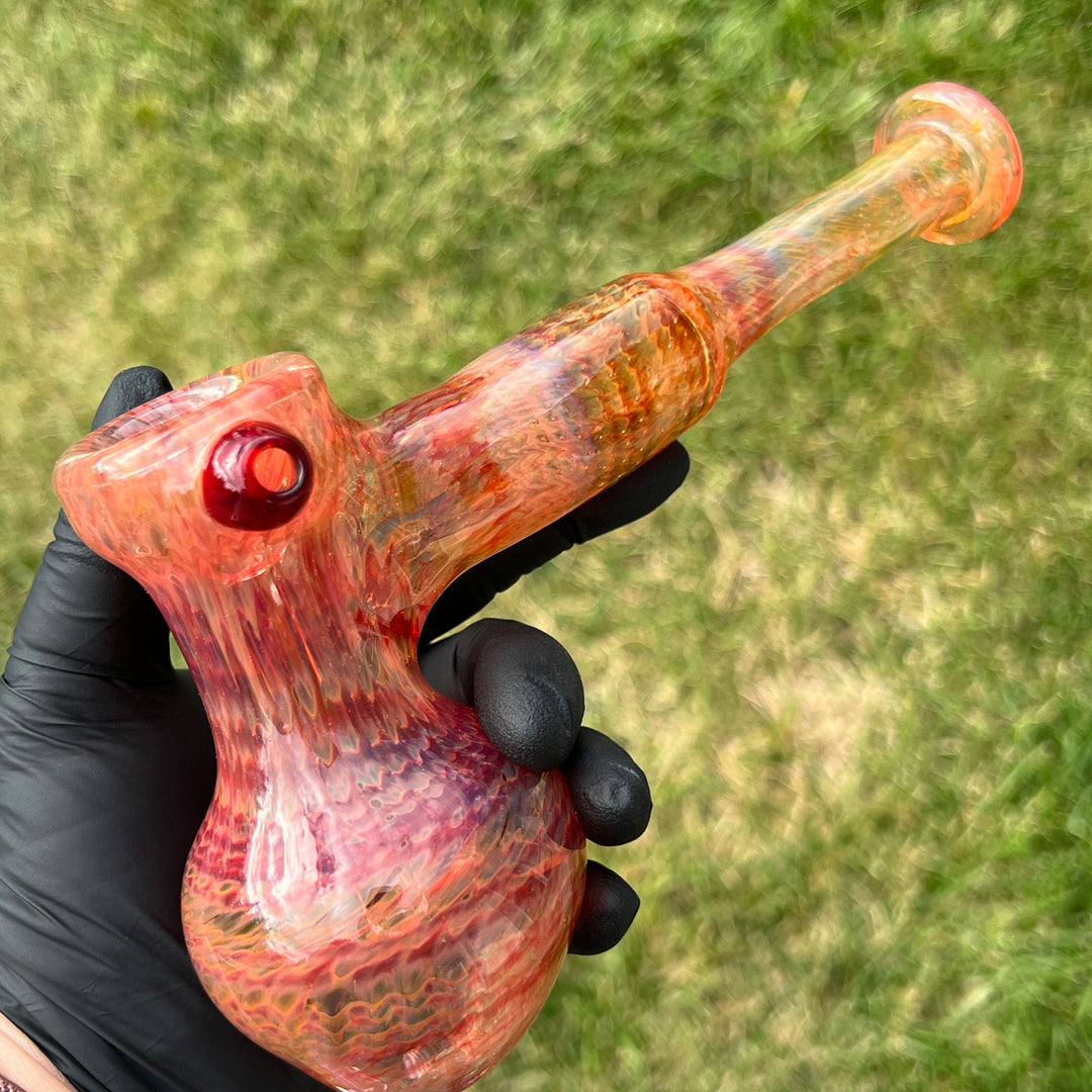 Guava Hammer Bubbler with Red Carb Glass Pipe Cose Glass   