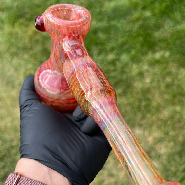 Guava Hammer Bubbler with Red Carb Glass Pipe Cose Glass   