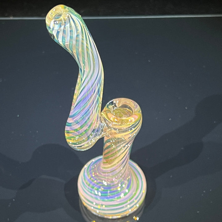 Thick Fumed Sherlock Bubbler Glass Pipe Chuck Glass