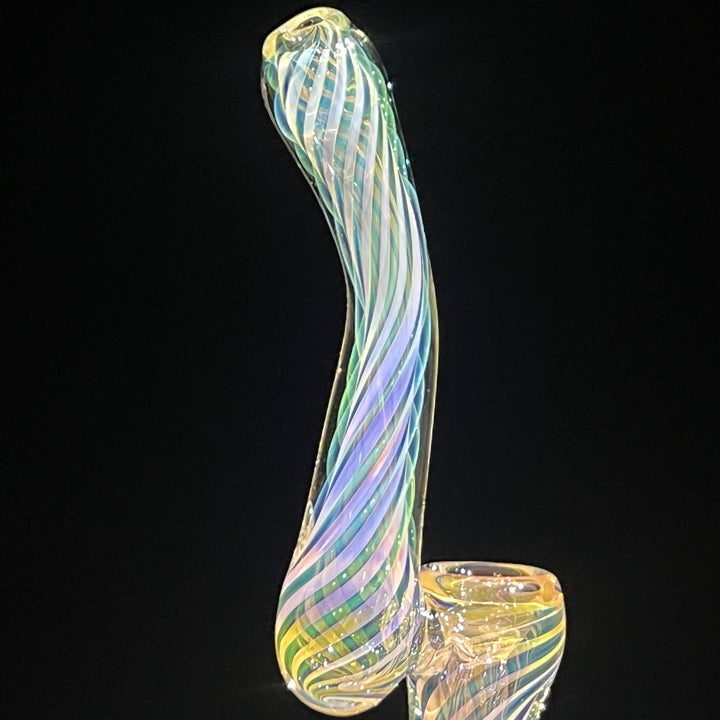 Thick Fumed Sherlock Bubbler Glass Pipe Chuck Glass