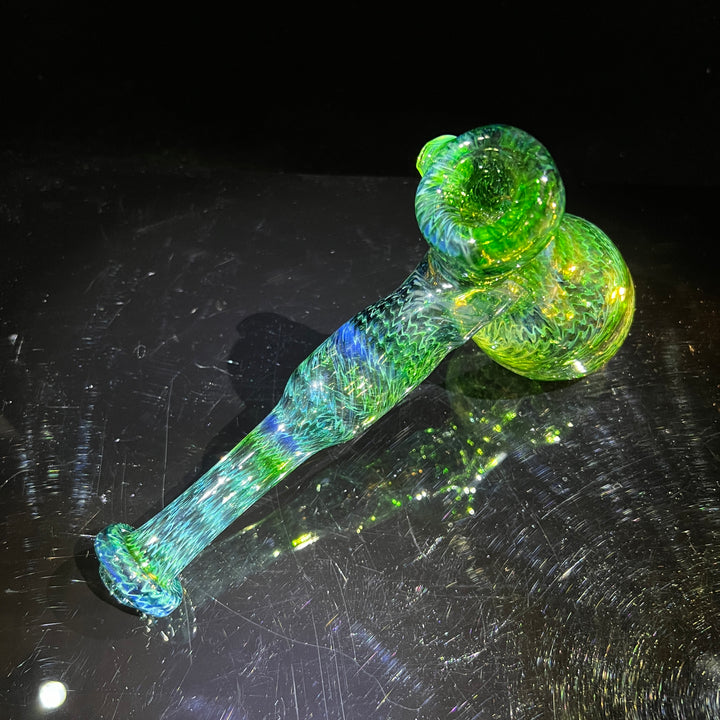 Forest Hammer Bubbler with Green Car Glass Pipe Cose Glass   