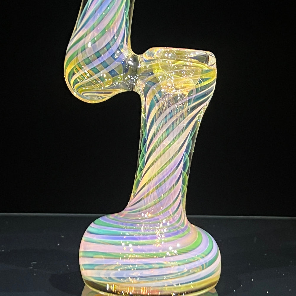 Thick Fumed Sherlock Bubbler Glass Pipe Chuck Glass